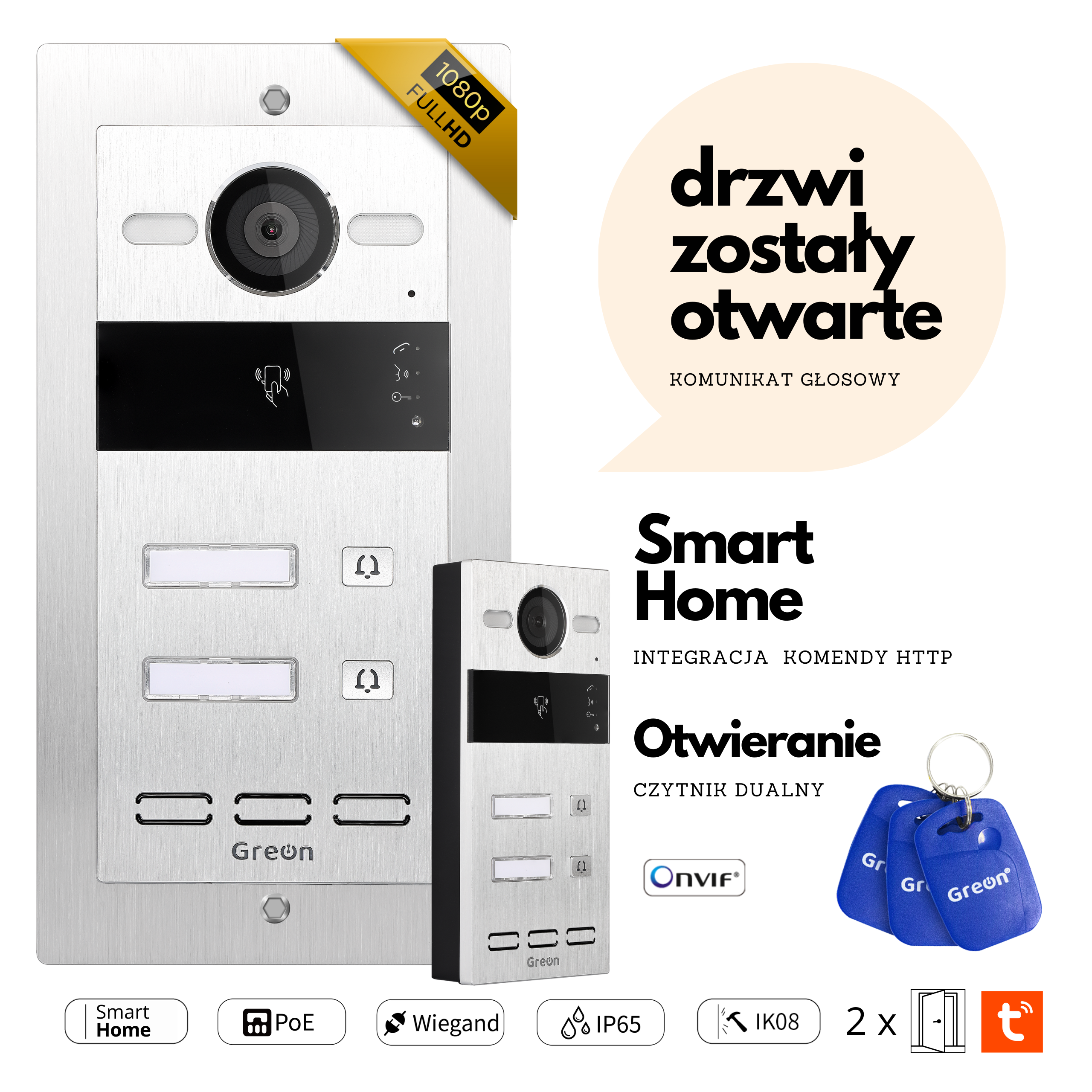 panel domofonu dwurodzinny greon ip